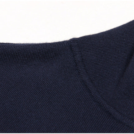 Amaya Blue Knit and Denim Zip-Up Jacket Dark Navy with Denim Accents