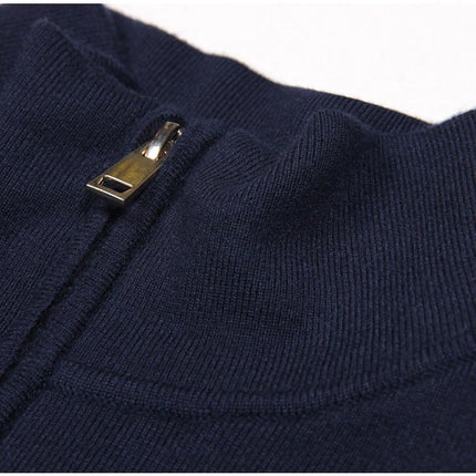 Amaya Blue Zip-Up Knit Denim Jacket