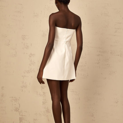 Ambra White Floral Embroidered Sequin Mini Dress