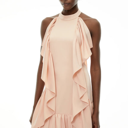 Ambre Pink Ruched Sleeveless Maxi Dress