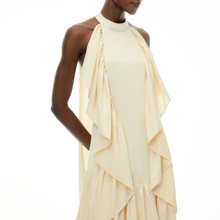Ambre Yellow Ruched Sleeveless Maxi Dress