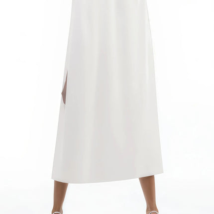 Amelia White Cape Effect Midi Dress