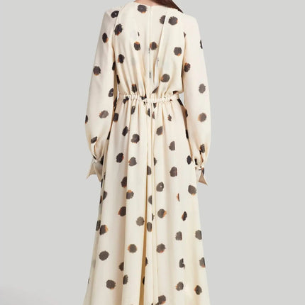 Amelia White Dress Modischer Ankle-Length O-Neck Full Sleeves Sheath Silhouette