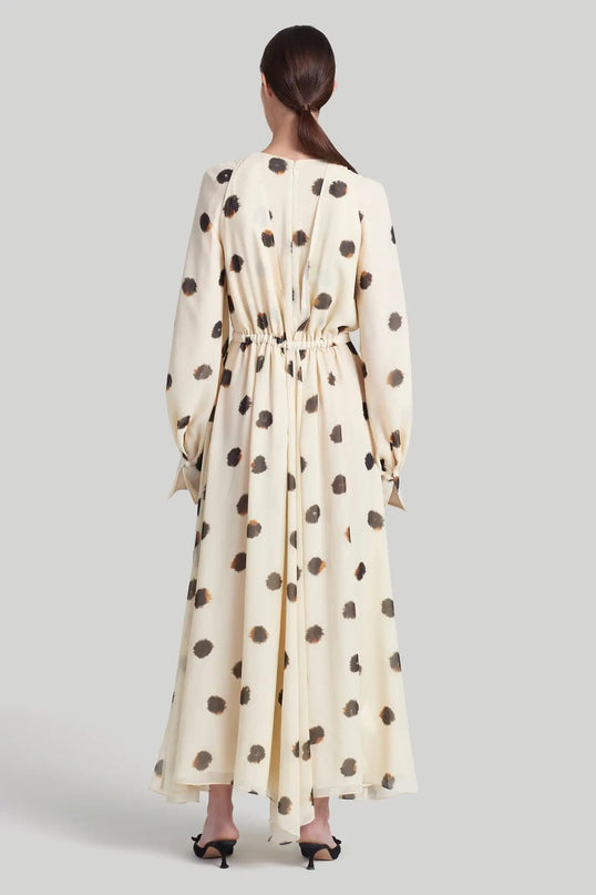 Amelia White Dress Modischer Ankle-Length O-Neck Full Sleeves Sheath Silhouette