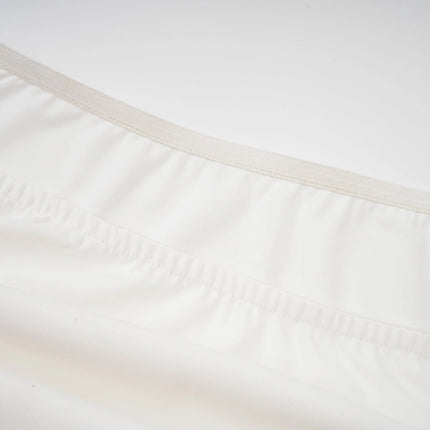 Amelina White Maxi Dress with Pleat Detailing and Side Slit