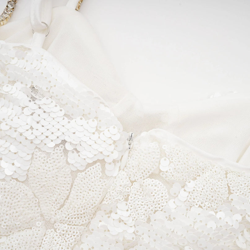 Amia embellished bustier mini dress