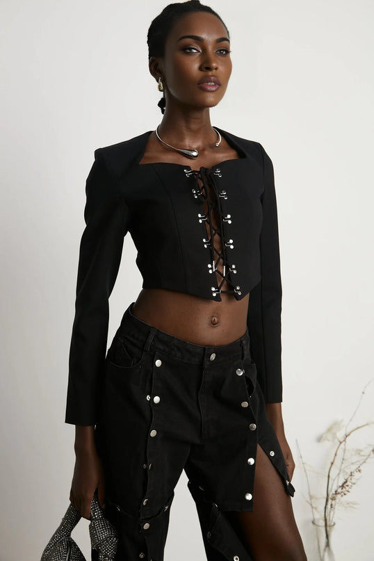 Amia laceup cropped jacket