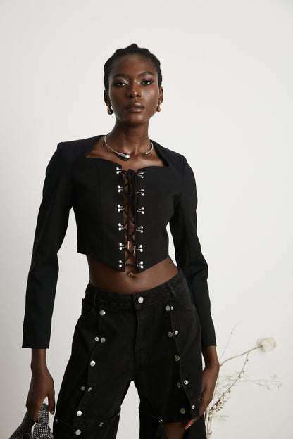 Amia laceup cropped jacket