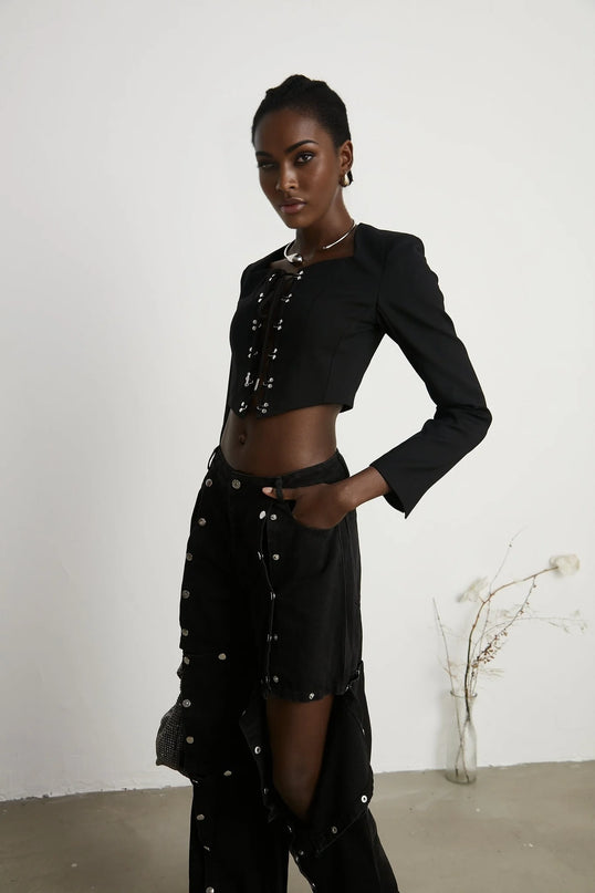 Amia laceup cropped jacket