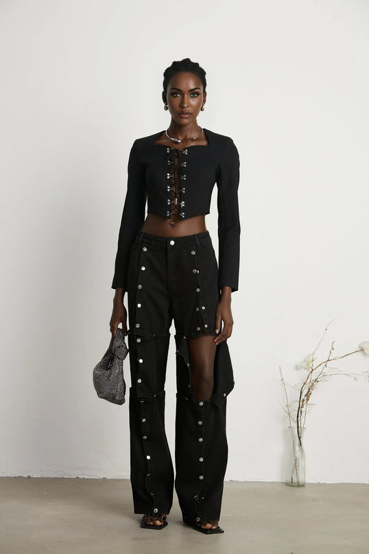 Amia laceup cropped jacket