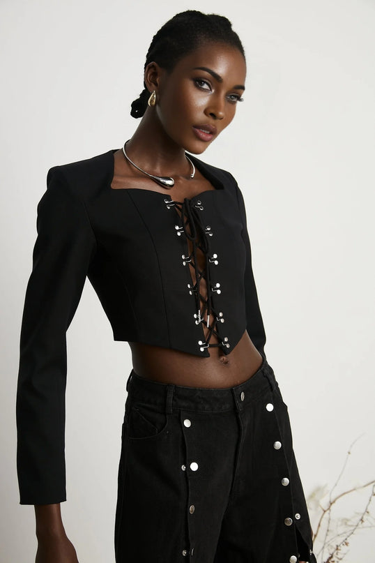 Amia laceup cropped jacket