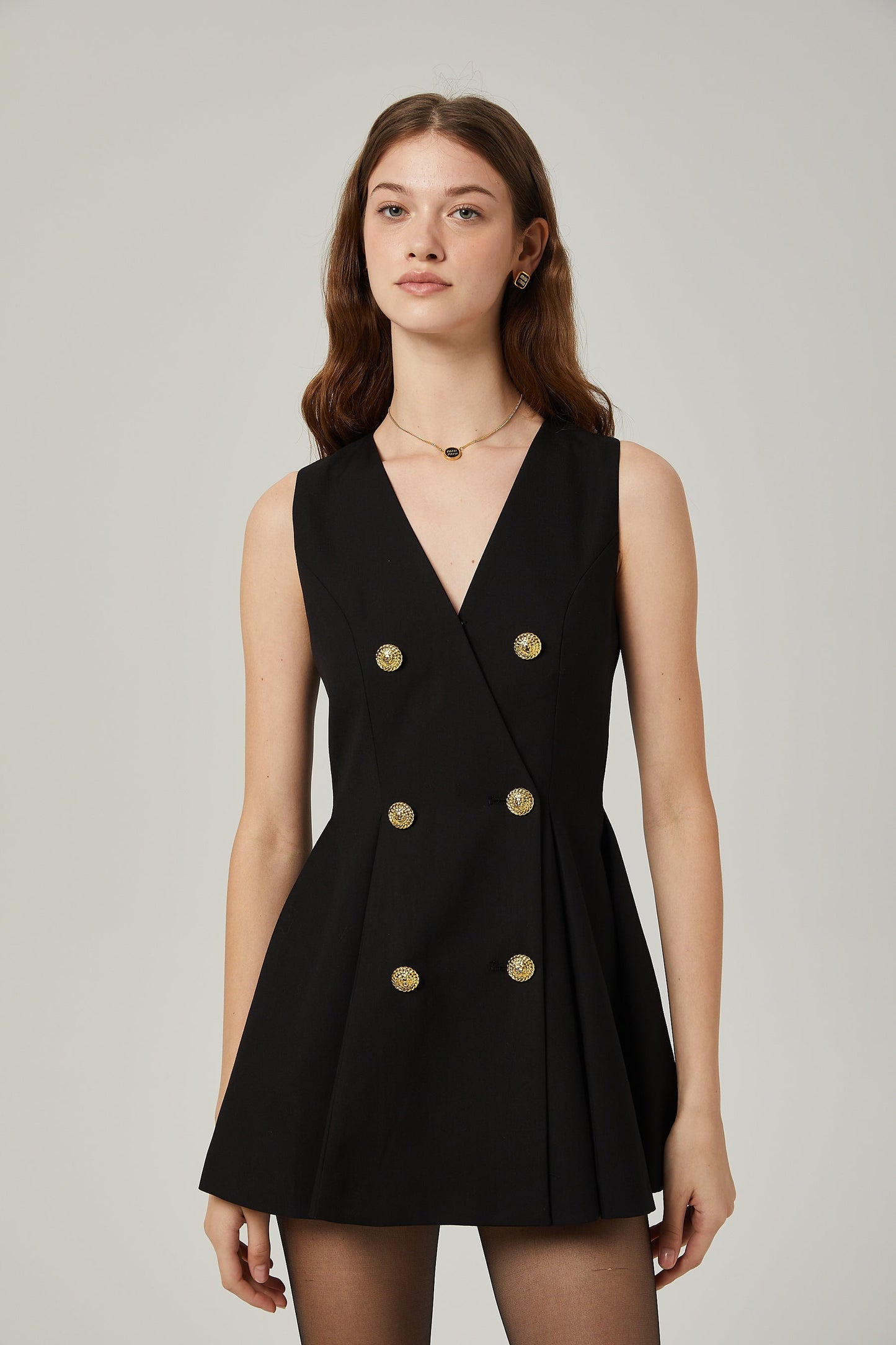 Amira doublebreasted flared mini dress
