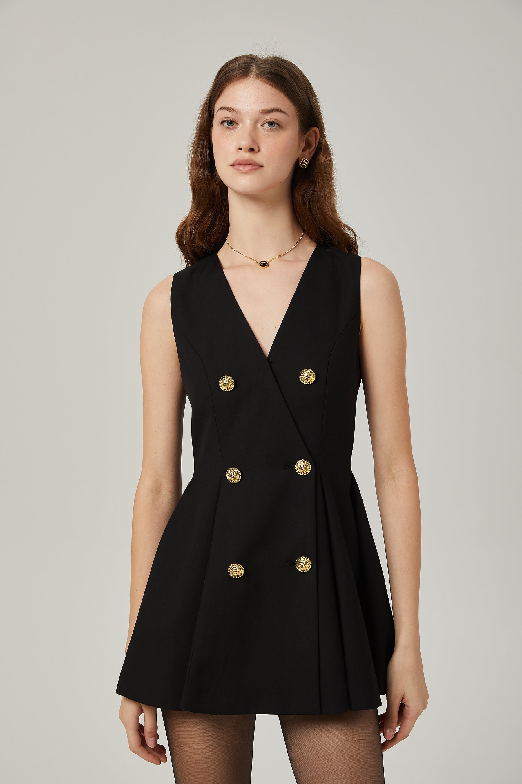Amira doublebreasted flared mini dress