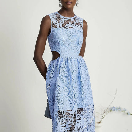 Amy Blue Floral Midi Dress