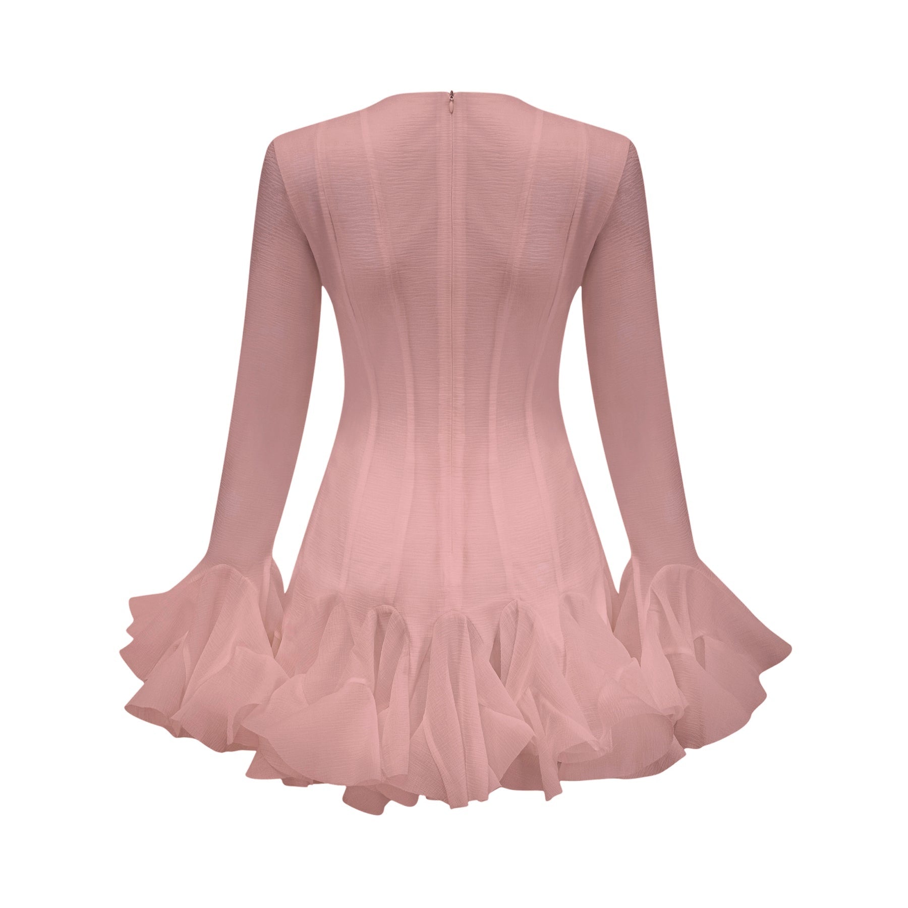 Anaïs semisheer flared mini dress
