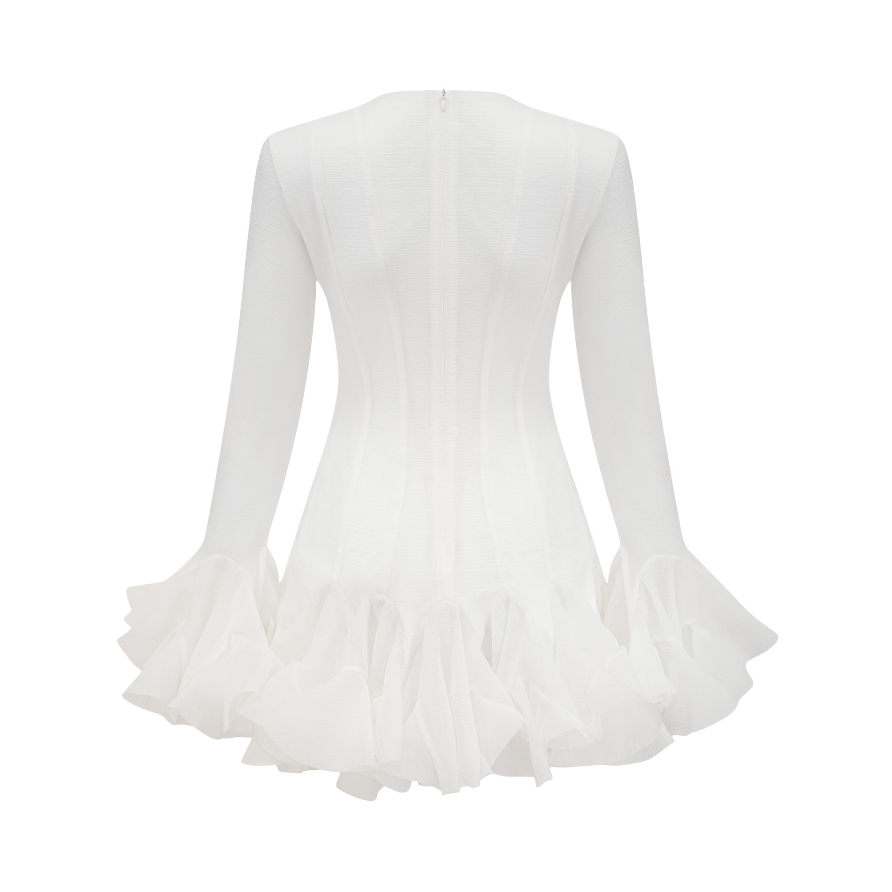 Anaïs semisheer flared mini dress