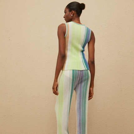 Anastasia Green Glitter Knit Top Trousers Set