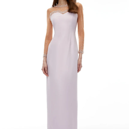 Anastasie Pink Embellished Maxi Dress with Tulle