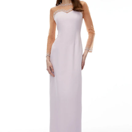 Anastasie Pink Embellished Maxi Dress with Tulle