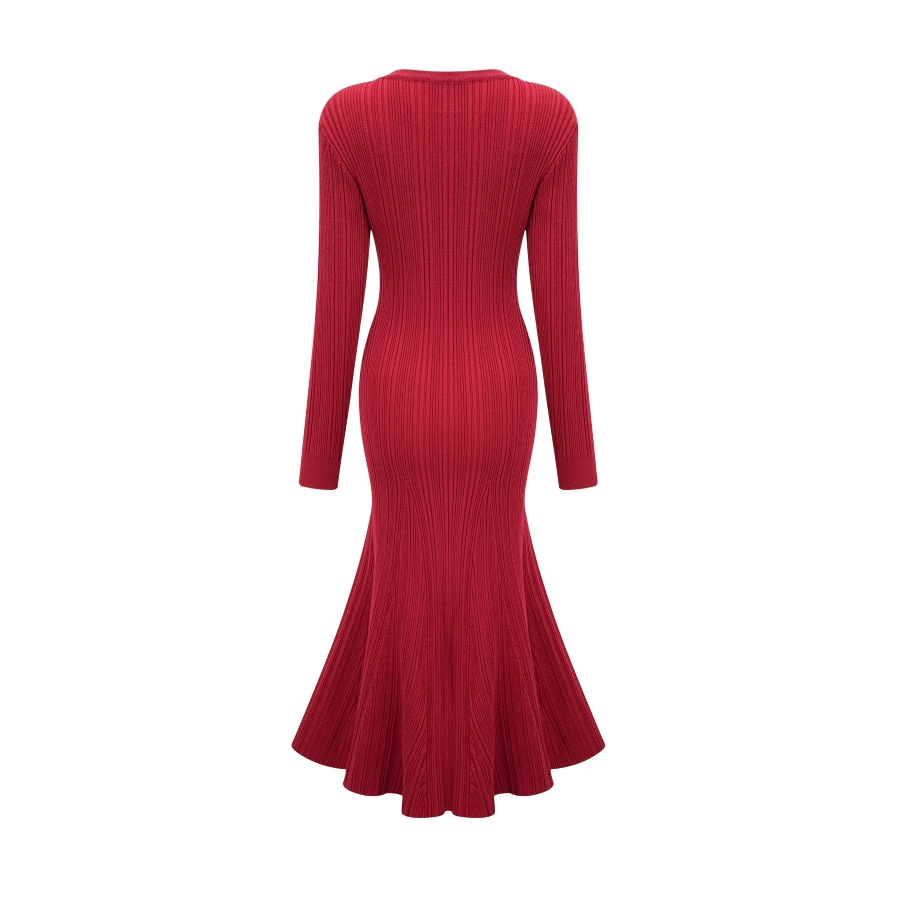 Anaxarete red embellished knitted midi dress