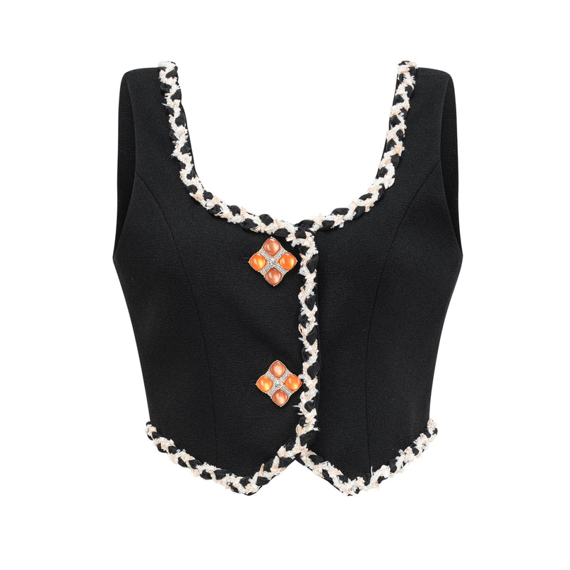 Andréa contrastcolor vest top  shirt  skirt matching set