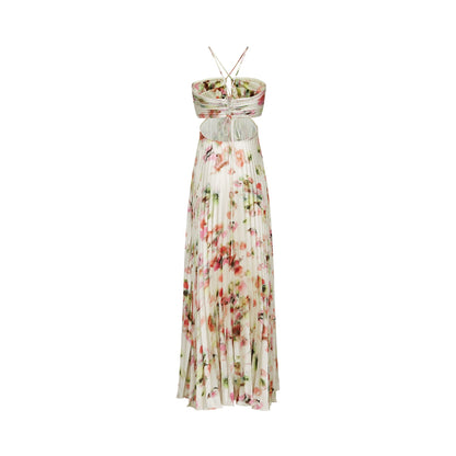 Andréa cutout floralprint pleated maxi dress