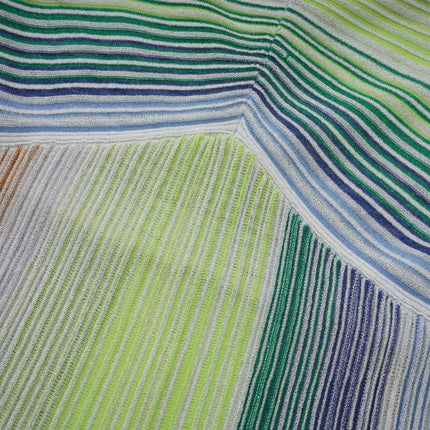 Andrea Green Striped Glitter Halter Maxi Dress