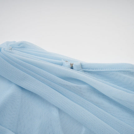 Andromeda Maxi Dress Baby Blue Pleated Shawl Design Elegant Sophisticated Graceful