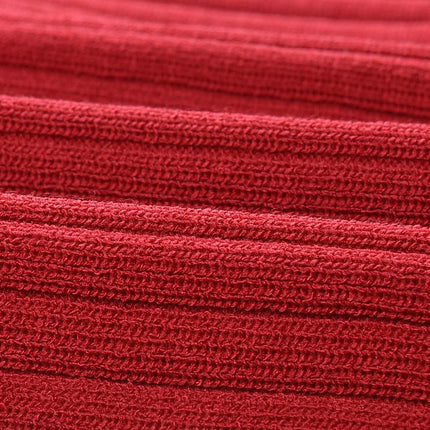 Angel wearing Bright Red V-Neck Button-Down with Black Accents