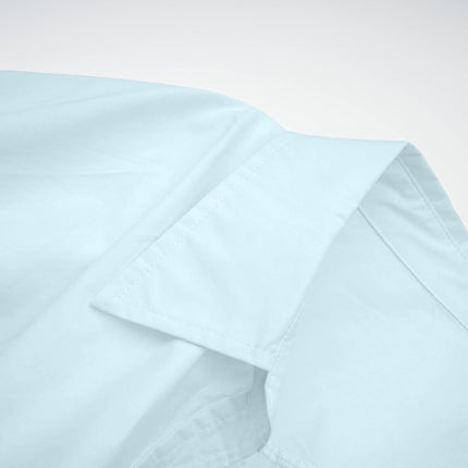 Angel Shirt Blue asymmetrical ruched detailing spread collar long sleeves chic cropped length Terylene fiber luxury comfort versatile shirt day evening statement