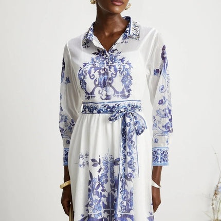 Angela Blue Crystal Embellished Midi Dress