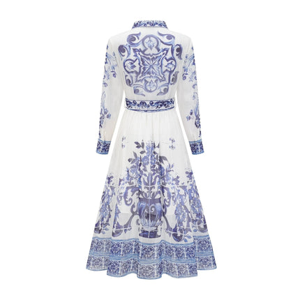 Angela Blue Crystal Embellished Midi Dress