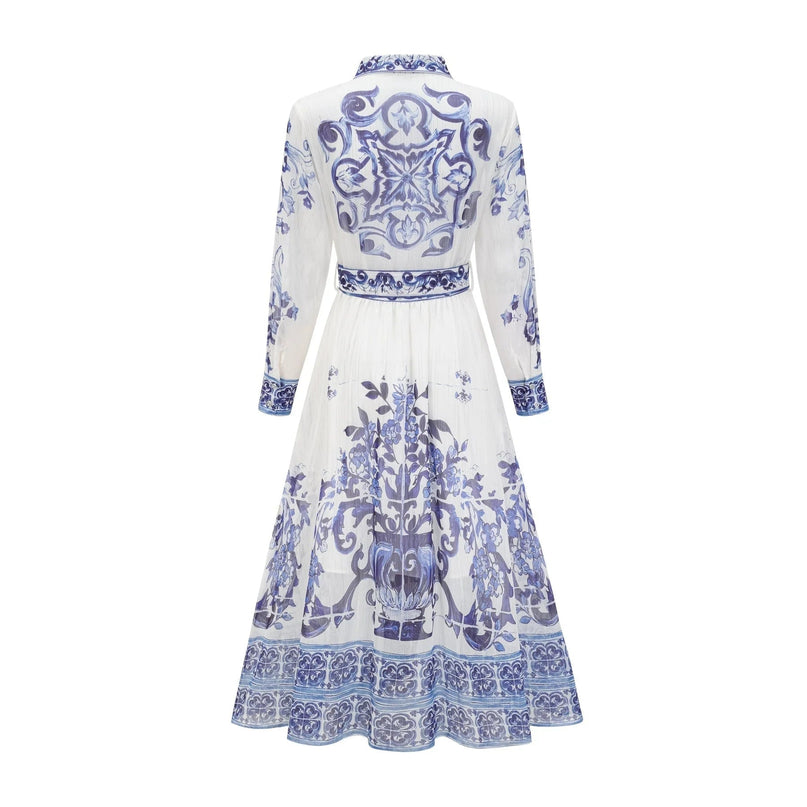 Angela Blue Crystal Embellished Midi Dress