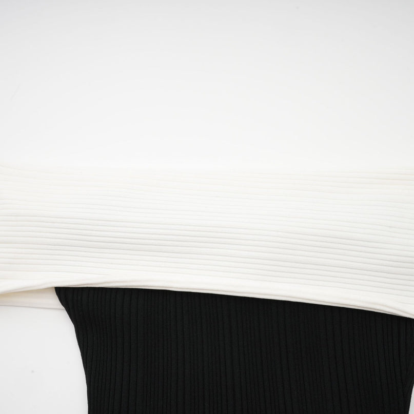 Angèle black offshoulder knitted mini dress