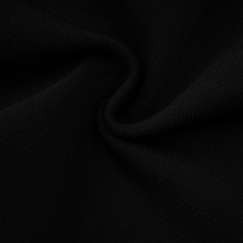 Angèle black offshoulder knitted mini dress