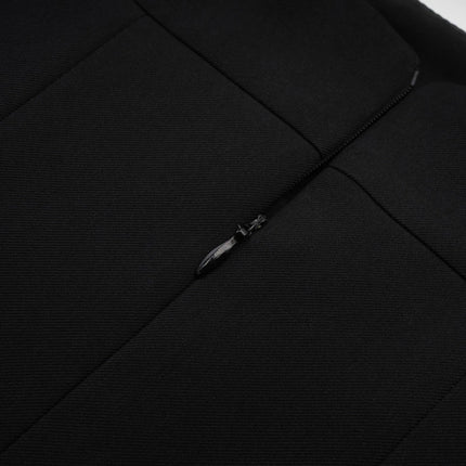 Angelica Black Mini Dress Square Neck Open Back Sleeveless Spaghetti Straps Pleated Skirt Polyester Luxury Quality