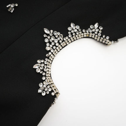 Angelina Black Crystal Embellished Cut-Out Sleeveless Dress