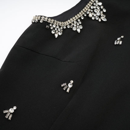Angelina Black Cut-Out Crystal Embellished Dress