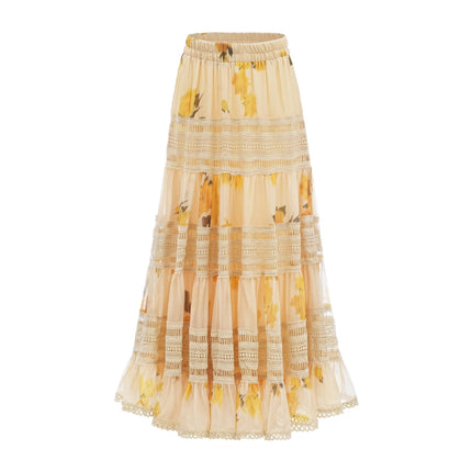 Angelina Yellow Midi Dress Blouse Skirt Set