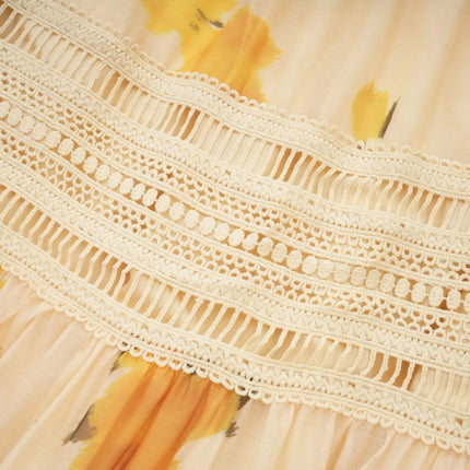 Angelina Yellow Midi Dress Blouse Skirt Set