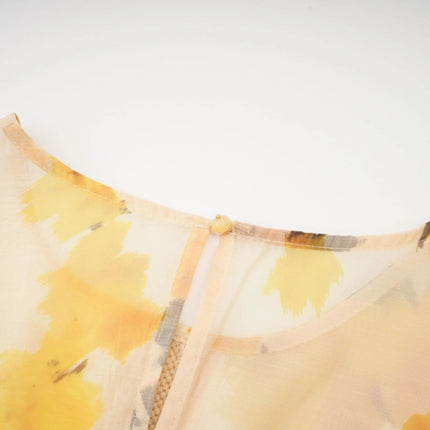 Angelina Yellow Midi Dress Blouse Skirt Set