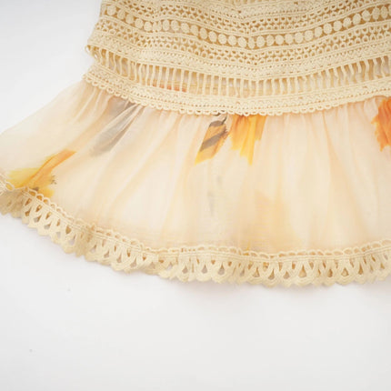 Angelina Yellow Midi Dress Blouse Skirt Set