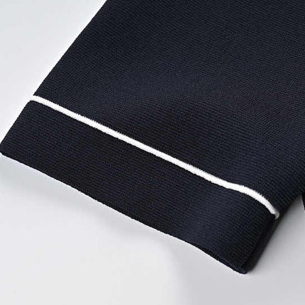 Anita Black Polo Top with Pleated Skirt