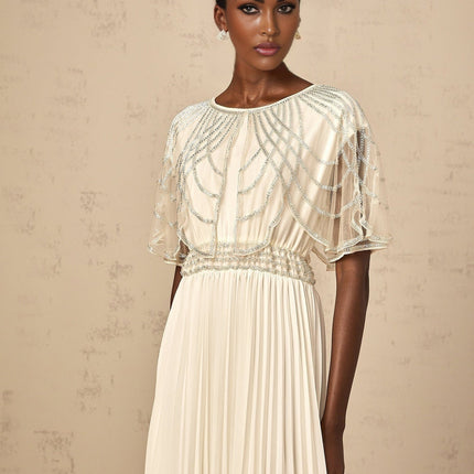Annabelle White Crystal Embellished Maxi Dress