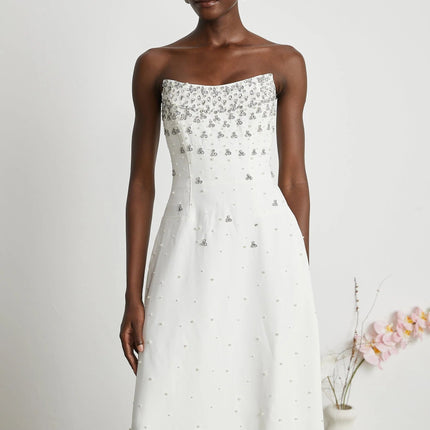 Annalisa White Maxi Dress with Glamorous Embellishments