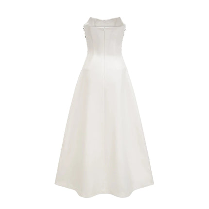Annalisa White Maxi Dress with Glamorous Embellishments