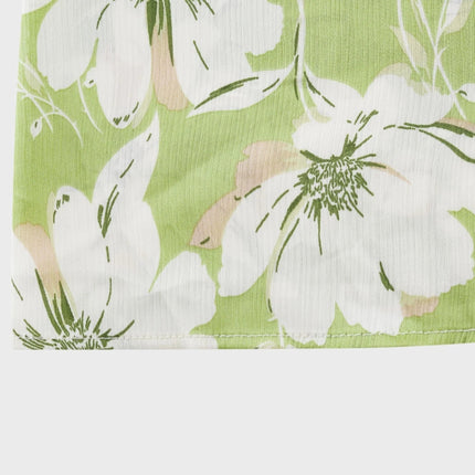 Annetta Green Floral Midi Dress with Crystal Embellishments and Front Slit