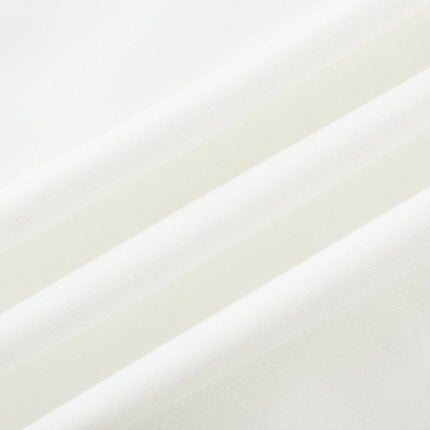 Annie White Midi Dress Square Neckline Pleated Waist-Tightened Flared Skirt Polyester Nylon Spandex Composition