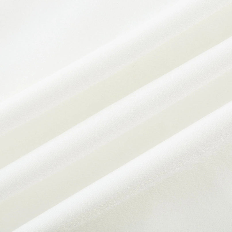 Annie White Midi Dress Square Neckline Pleated Waist-Tightened Flared Skirt Polyester Nylon Spandex Composition