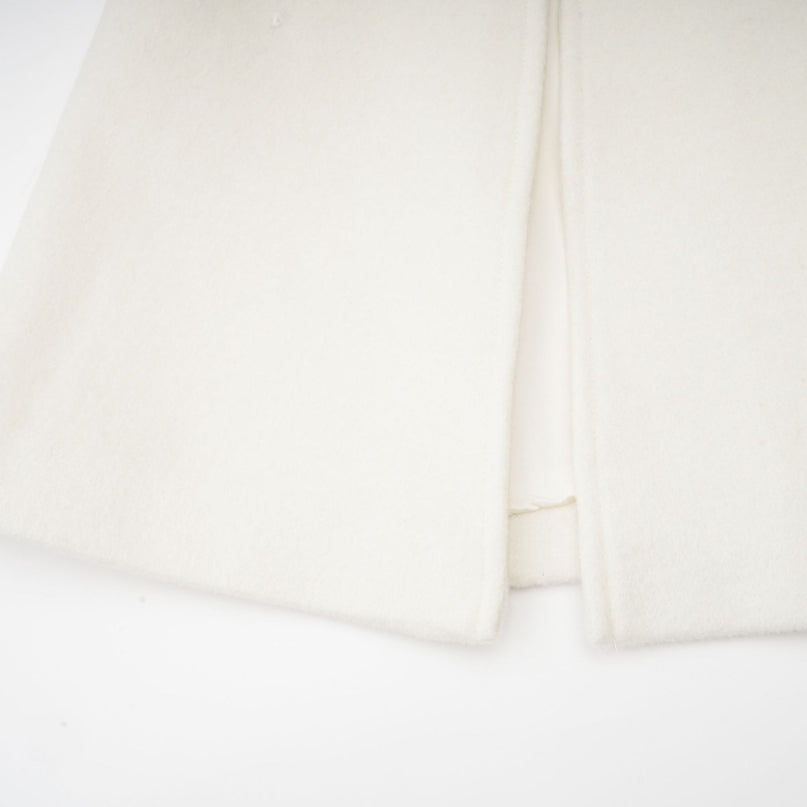 Annie White Wool Blend Crystal Embellished Cape Jacket